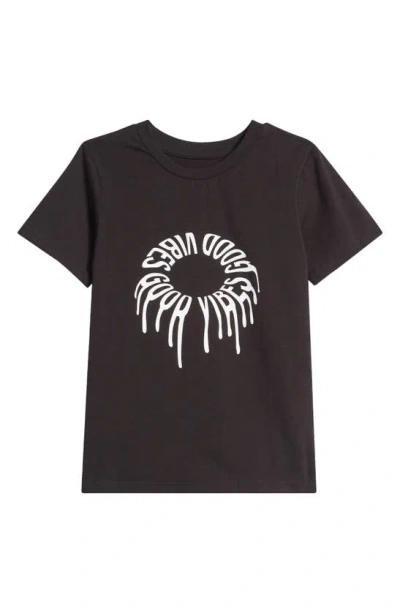Tiny Tribe Kids' Good Vibes Graphic Stretch Cotton T-shirt In Black