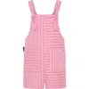 Tiny Tribe Kids' Lolly Stripe Shortalls In Pink