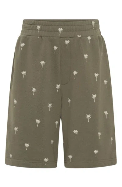 Tiny Tribe Kids' Palm Tree Print Shorts In Gray