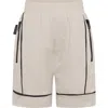 Tiny Tribe Kids' Piped Cotton Shorts In Neutral