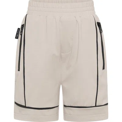 Tiny Tribe Kids' Piped Cotton Shorts In Neutral