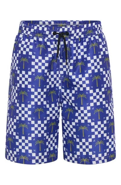 Tiny Tribe Kids' Print Swim Trunks In Blue Multi