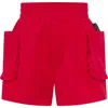Tiny Tribe Kids' Ruffle Accent Cotton Knit Shorts In Red