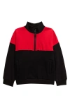 Tiny Tribe Kids' Segment Half Zip Sweatshirt In Red Multi