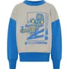 Tiny Tribe Kids' Skating Dino Sweatshirt In Grey Multi