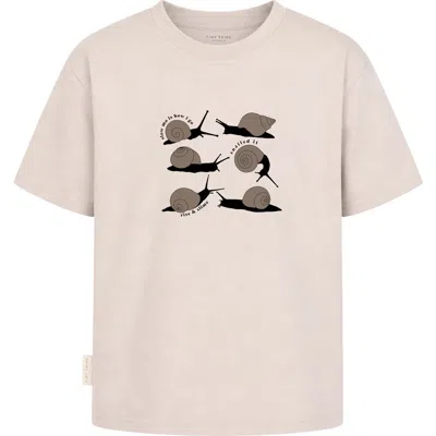 Tiny Tribe Kids' Snailed It Graphic T-shirt In Neutral