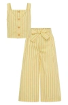 Tiny Tribe Kids' Stripe Cotton Tank & Wide Leg Pants Set