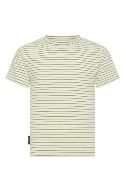 Tiny Tribe Kids' Stripe Stretch Cotton T-shirt In Green