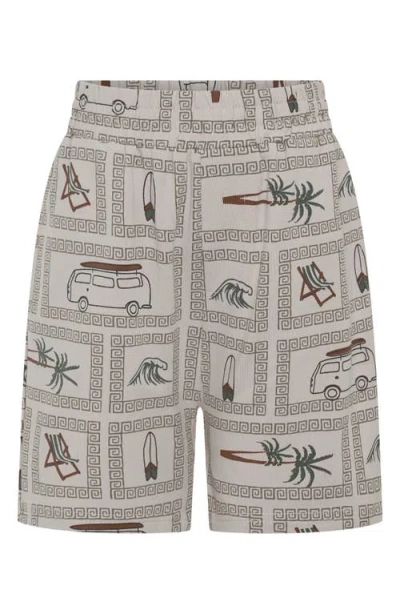 Tiny Tribe Kids' Surfing Life Print Shorts In Gray