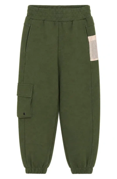 Tiny Tribe Kids' Tech Fleece Cargo Pants In Green