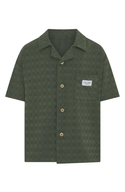 Tiny Tribe Kids' Textured Camp Shirt In Green