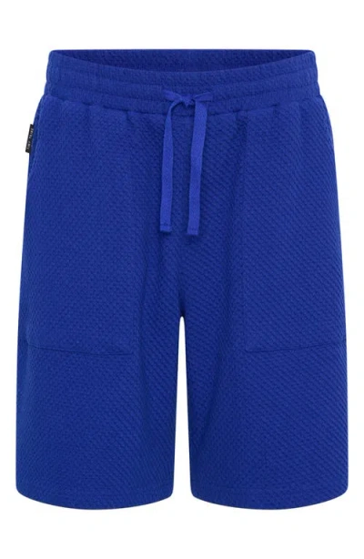Tiny Tribe Kids' Textured Knit Drawstring Shorts In Navy