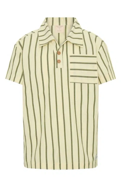 Tiny Tribe Kids' Vertical Stripe Polo Shirt In Brown