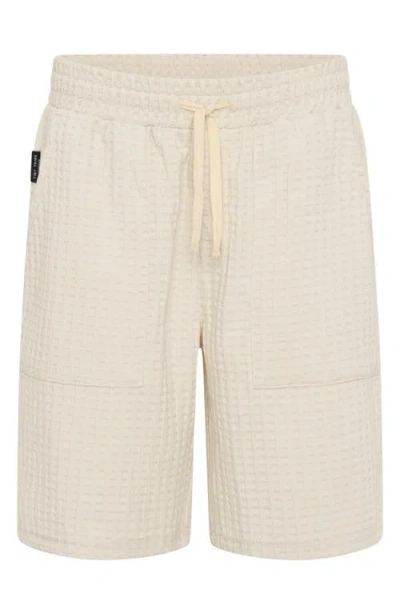 Tiny Tribe Kids' Waffle Knit Drawstring Shorts In Grey