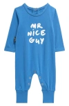 Tiny Tribe Mr. Nice Guy Graphic Romper In Blue