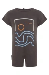 Tiny Tribe Ocean Scene Cotton Graphic Romper In Multi