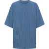 Tiny Tribe Rib Vertical Stripe T-shirt In Blue
