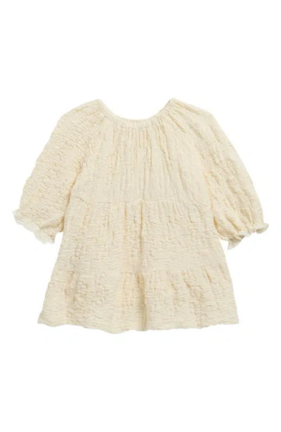 Tiny Tribe Babies'  Scrunch Cotton Blend Skirted Bodysuit In Neutral