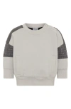 Tiny Tribe Segment Mixed Media Sweatshirt In Gray