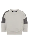 Tiny Tribe Segment Mixed Media Sweatshirt In Gray