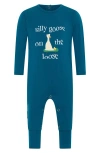 Tiny Tribe Silly Goose Cotton Graphic Romper In Green