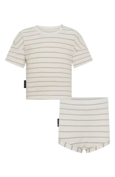 Tiny Tribe Babies'  Stripe Rib T-shirt & Shorts Set