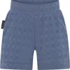 Tiny Tribe Textured Drawstring Shorts In Blue