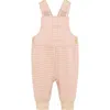 Tiny Tribe Waffle Knit Overalls In Pink