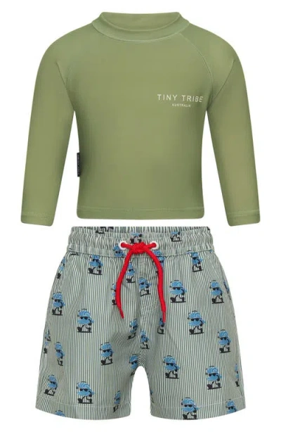 Tiny Tribe Babies'  Wave Core Two-piece Rashguard Swimsuit In Multi