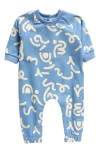 Tiny Tribe Wiggle Print Romper In Blue