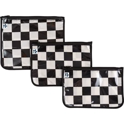 Tiny Twinkle Airline Compliant Toiletry/cosmetics Travel Bags, 3-pack In Black