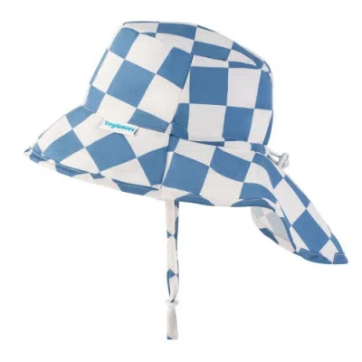 Tiny Twinkle Kids'  Baby Upf 50+  Sun Protection Flap Hat In Blue