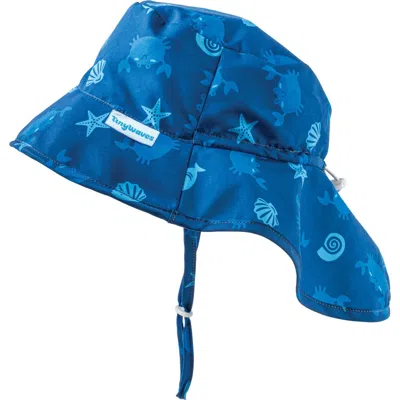 Tiny Twinkle Kids'  Baby Upf 50+  Sun Protection Flap Hat In Blue