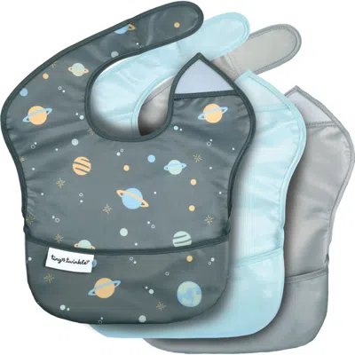 Tiny Twinkle Mess-proof And Waterproof Baby Food  Bpa-free Bib W/adjustable Closure 3pc In Multi