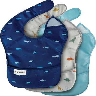 Tiny Twinkle Mess-proof And Waterproof Baby Food  Bpa-free Bib W/adjustable Closure 3pc In Multi