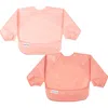 Tiny Twinkle Mess-proof/waterproof 2-pack Long-sleeve Bib In Pink