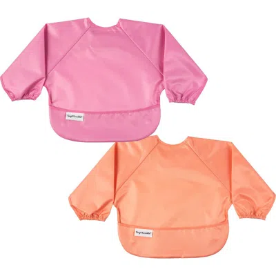 Tiny Twinkle Kids'  Mess-proof/waterproof 2-pack Long-sleeve Bib In Orange