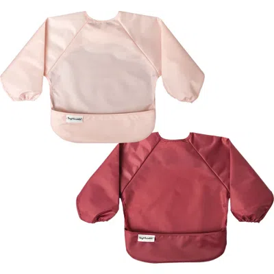 Tiny Twinkle Kids'  Mess-proof/waterproof 2-pack Long-sleeve Bib In Red