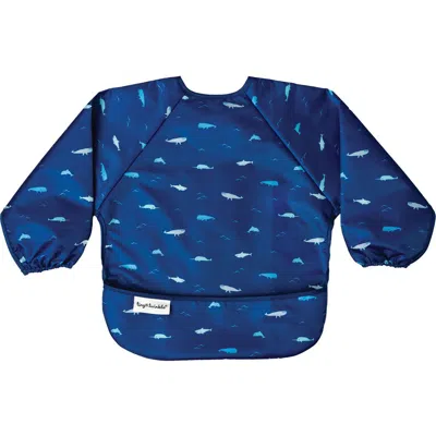Tiny Twinkle Kids'  Mess-proof/waterproof Long-sleeve Baby Bib In Blue