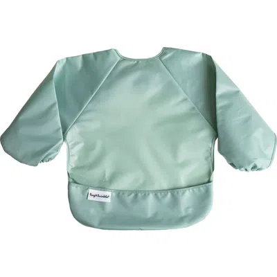Tiny Twinkle Kids'  Mess-proof/waterproof Long-sleeve Baby Bib In Green