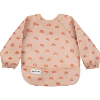 Tiny Twinkle Kids'  Mess-proof/waterproof Long-sleeve Baby Bib In Pink