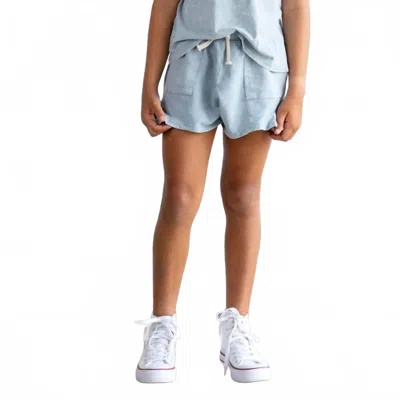 Tiny Whales Kids' Bloom Shorts In Mineral Sky Blue