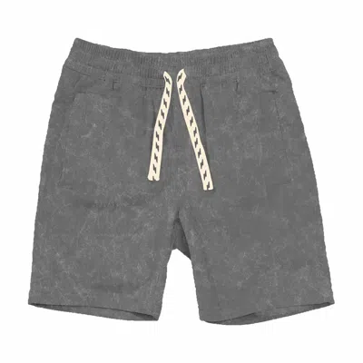 Tiny Whales Kids' Boy's Diamond Back Walk Short In Mineral Black In Gray