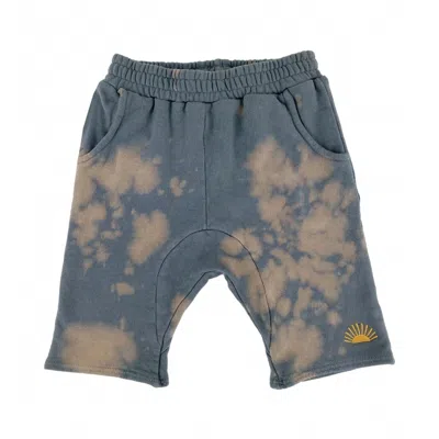 Tiny Whales Kids' Boy's Mojave Jogger Shorts In Tie Dye In Blue