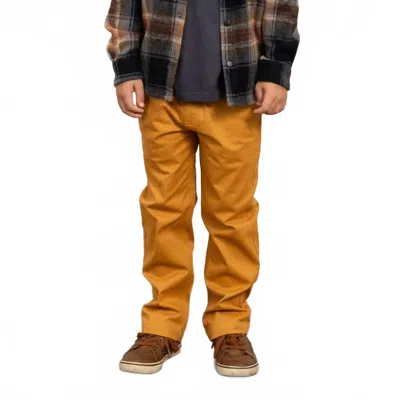 Tiny Whales Kids' Boy's Provisions Chino Pant In Rust In Brown