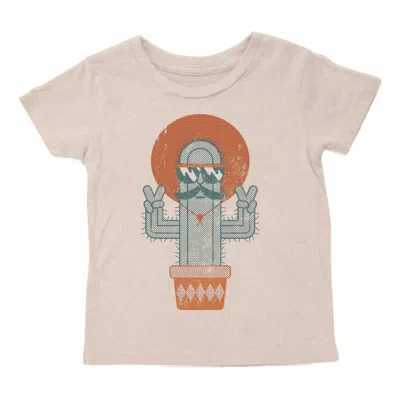 Tiny Whales Kids' Boys' Cool Cactus Short Sleeve Tee In Mineral Clay In Pink