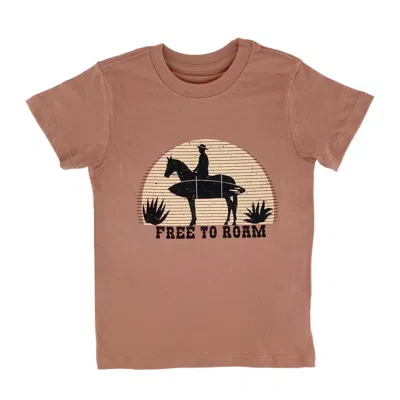 Tiny Whales Kids' Boys' Free To Roam Short Sleeve Tee In Brick In Brown