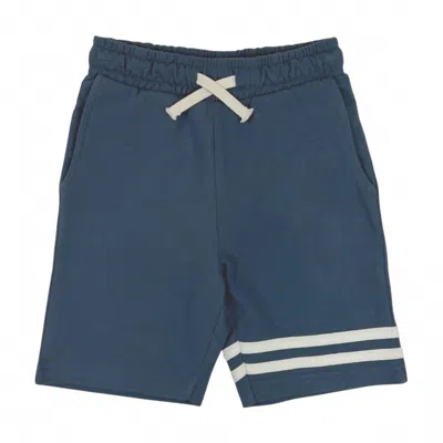 Tiny Whales Kids' Boys Old School Terry Shorts In Navy In Blue