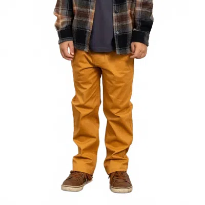 Tiny Whales Kids' Boys Provisions Chino Pants In Rust In Gold