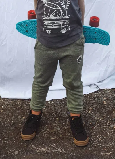Tiny Whales Kids' Boys Traveler Sweatpants In Pine In Silver